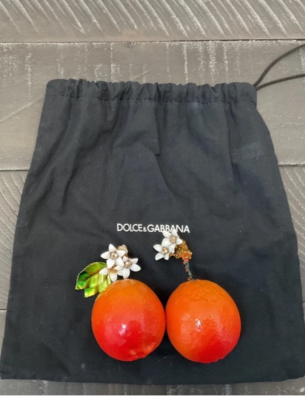 Dolce & Gabbana Orange Fruit Drop Earrings - Orange